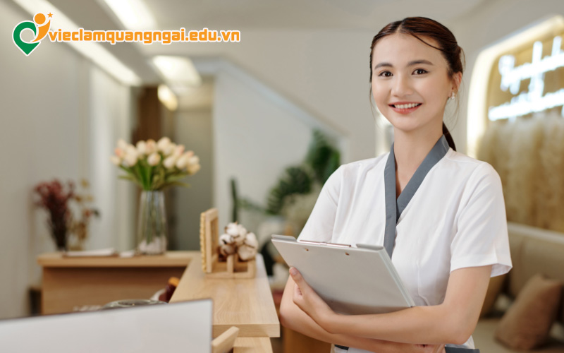 Vị trí lễ tân spa tại Quảng Ngãi